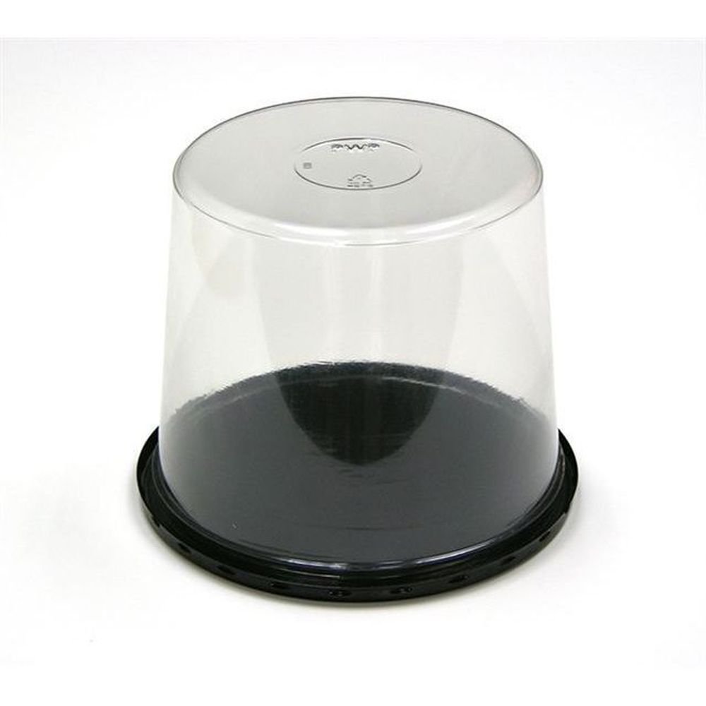 Evergreen 10 inch Black Base with Clear 5 inch Tall Smooth Dome Lid for 9 inch Cake