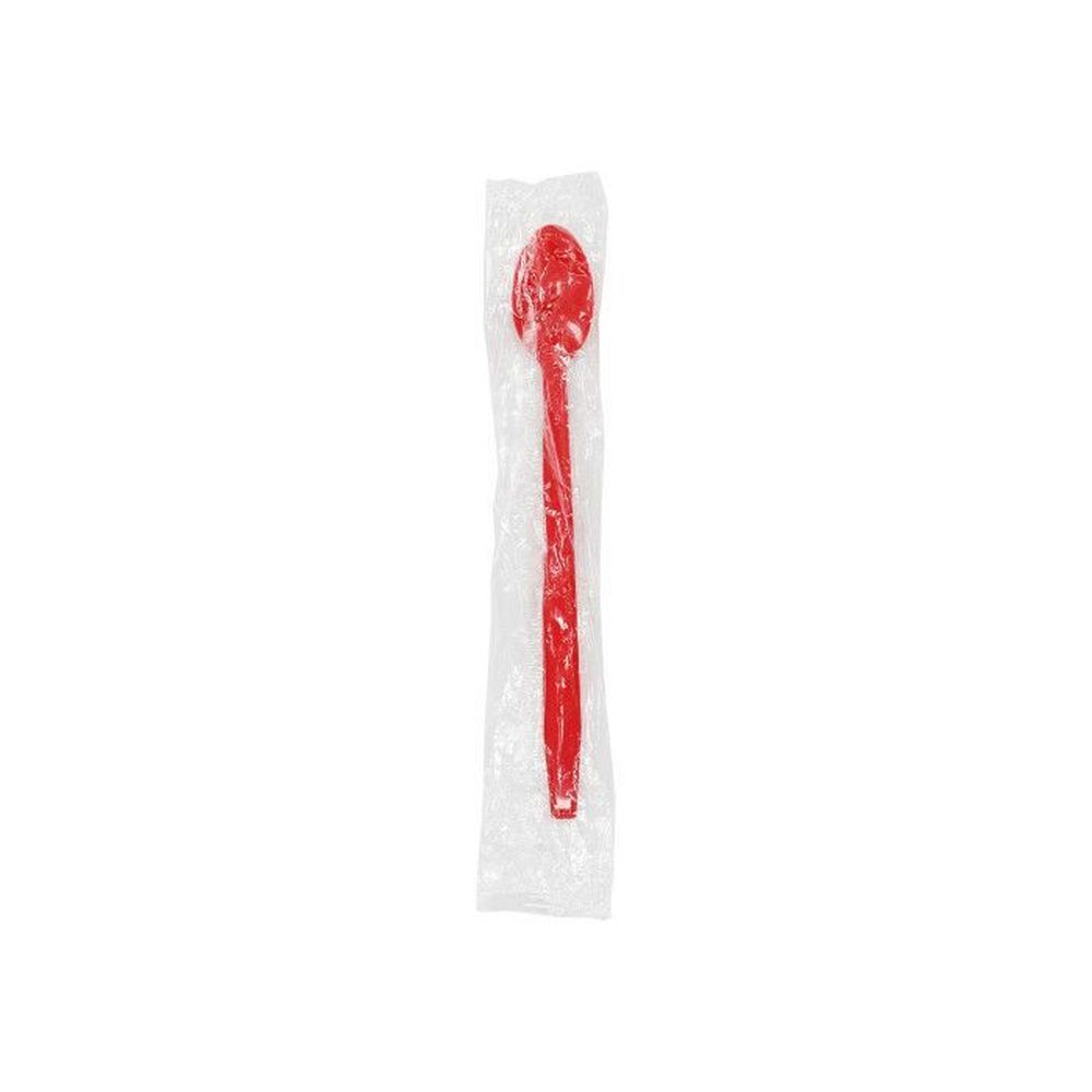 Evergreen Fieldware Medium Weight Polypropylene Red Wrapped Parfait Spoon