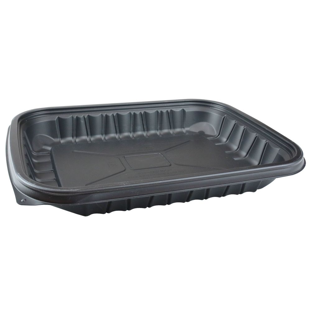 Entrée2Go Black Rectangle One Compartment Takeout Container Base