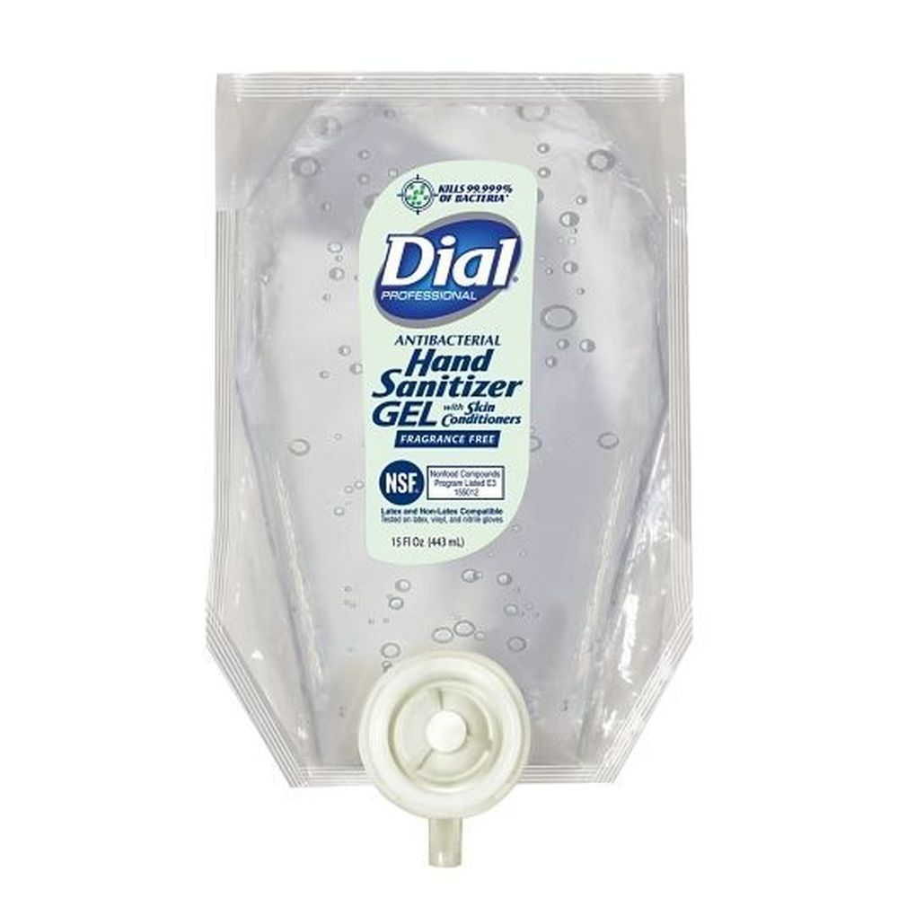 Dial Antibacterial Hand Sanitizer Gel Refill, 15 Fluid Ounce Pouch -- 6 Per Case