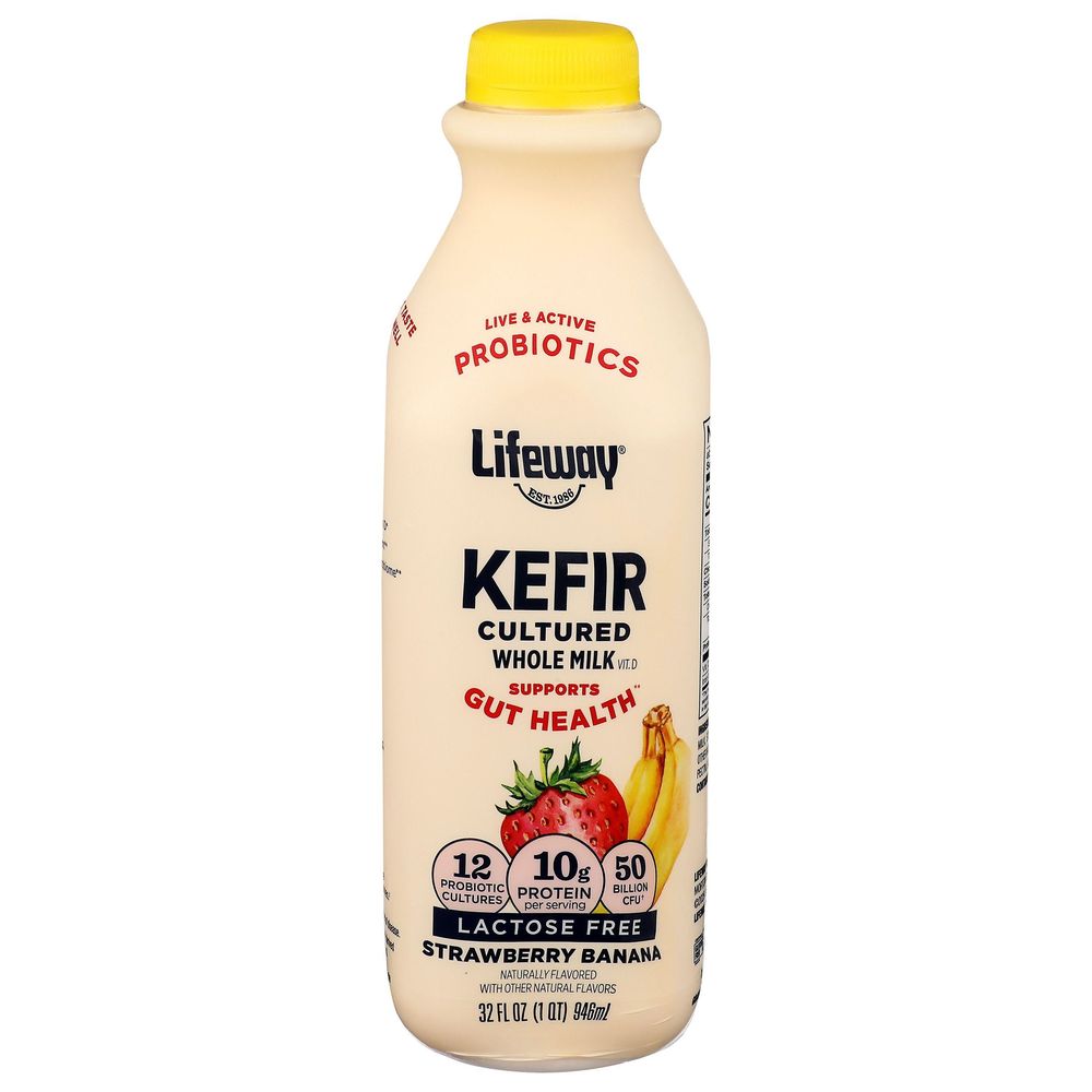 Organic Strawberry Banana Lactose Free Whole Milk Kefir