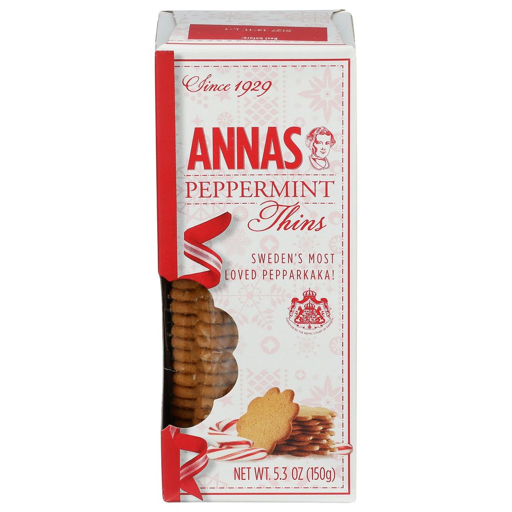 Annas Peppermint Thins Cookie, 5.3 Ounce -- 12 Per Case