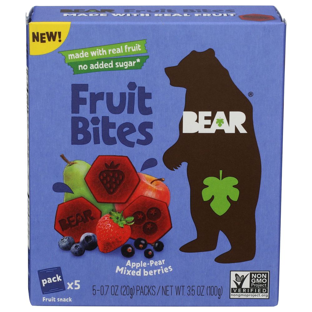 Bear Pear-apple Mixed Berries Fruit Bites, 3.5 Ounce -- 4 Per Case