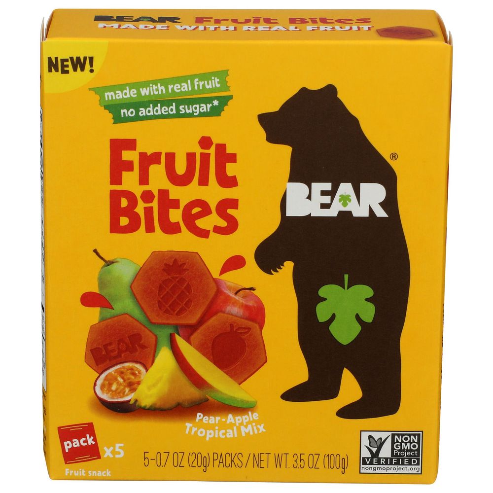 Bear Pear-apple Tropical Mix Fruit Bites, 3.5 Ounce -- 4 Per Case