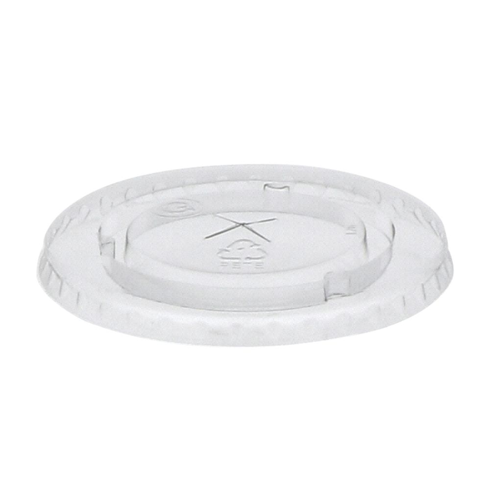Evergreen Clear PET Flat Lid with Straw Slot for 16-20 Ounce Cups