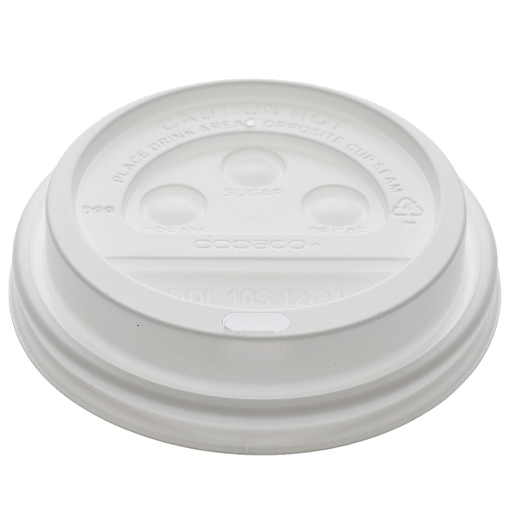 Evergreen White Dome Lid for 10 to 24 Ounce Paper Hot Cup