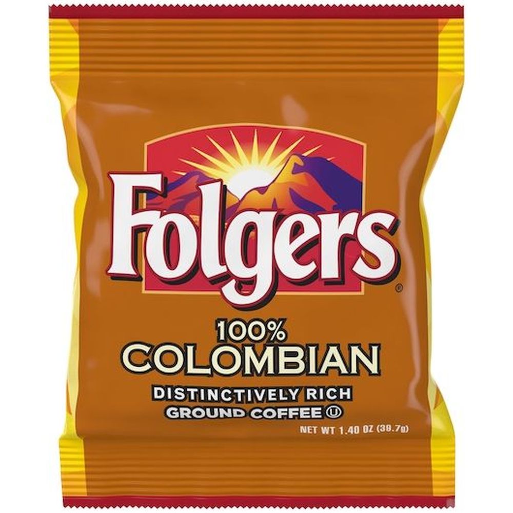 Folgers 100 Percent Colombian Ground Coffee - Fraction Pack, 150 Count -- 36 Per Case