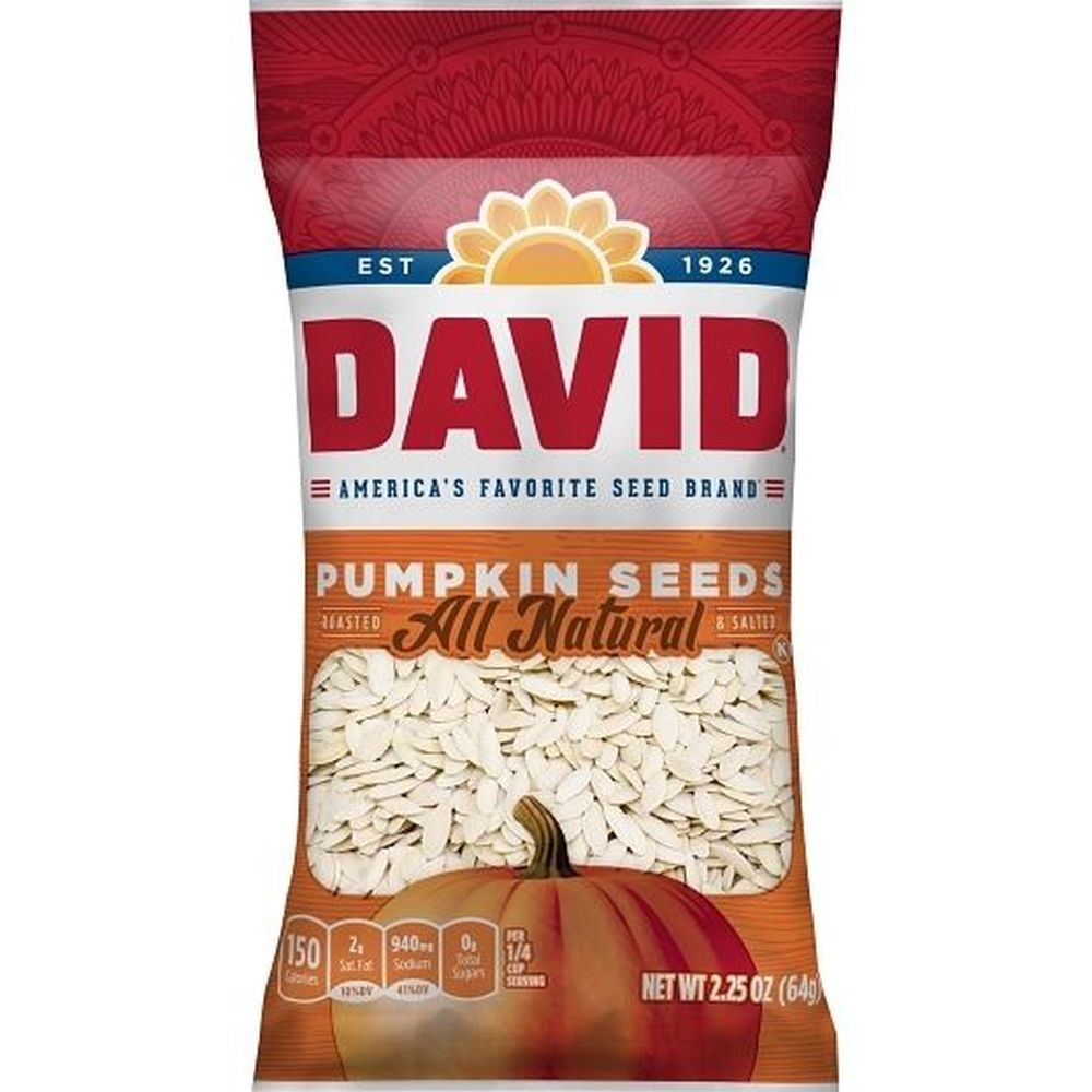 David Original Pumpkin Seeds, 2.25 Ounce -- 12 Per Case