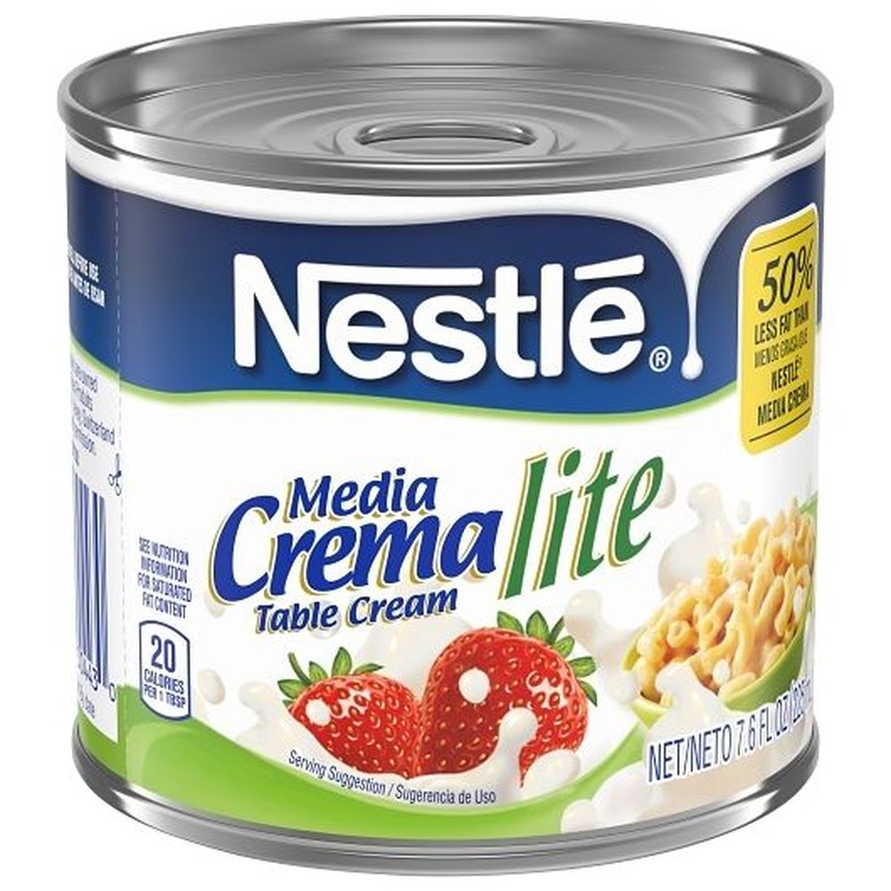 Media Crema 50 Percent Less Fat Lite Table Cream, 7.6 Ounce -- 24 Per Case