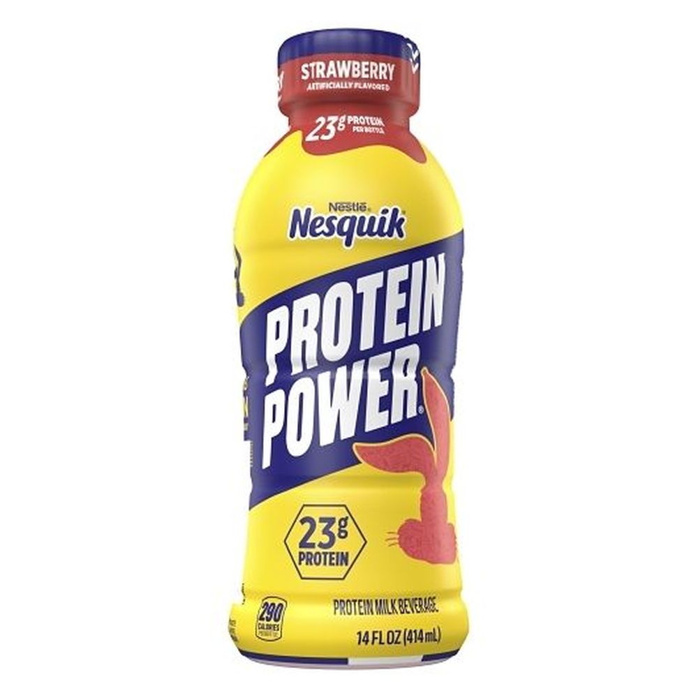 Nesquik Protein Power Strawberry Milk Beverage, 14 Fluid Ounce -- 12 Per Case