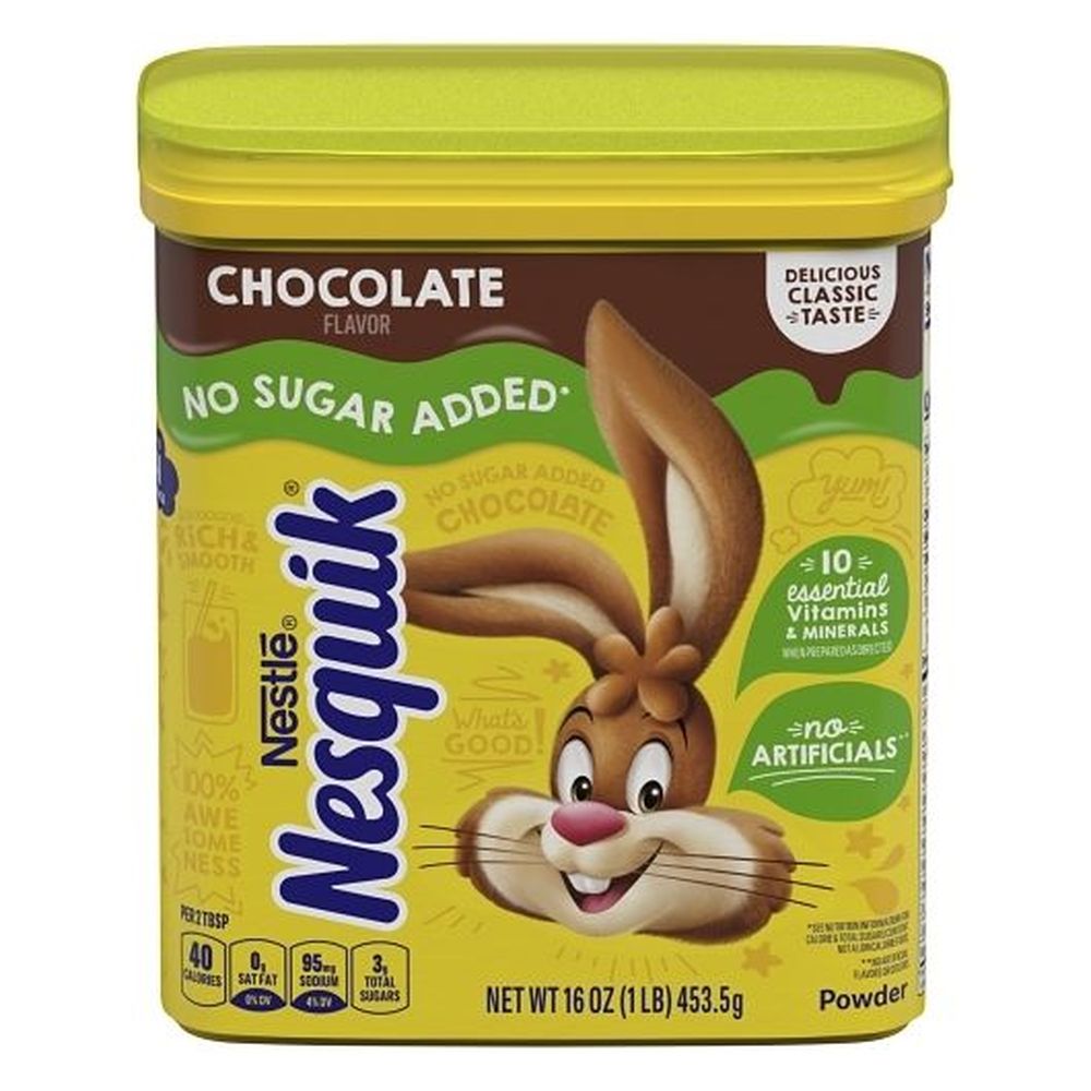 Nesquik No Sugar Added Chocolate Flavor Powder Drink Mix, 16 Ounce -- 6 Per Case