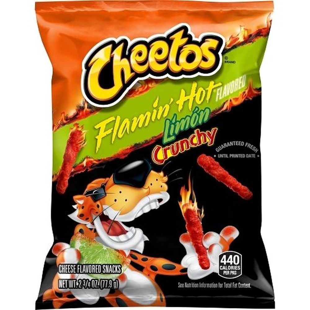 Cheetos Flamin Hot Limon Crunchy Cheese Flavored Snacks, 2.75 Ounce -- 32 Per Case