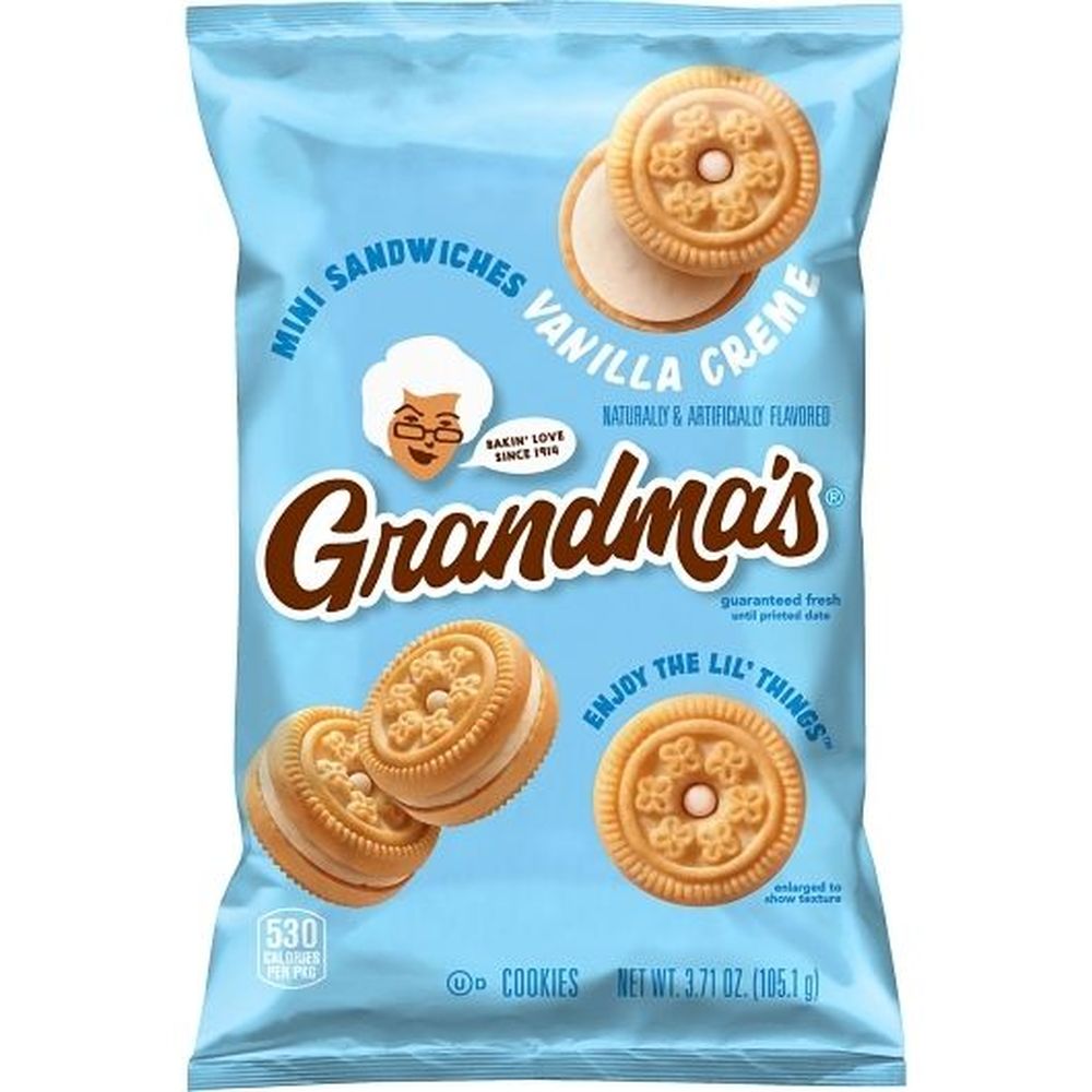 Grandma's Mini Vanilla Cream Sandwich Cookies, 3.71 Ounce -- 24 Per Case