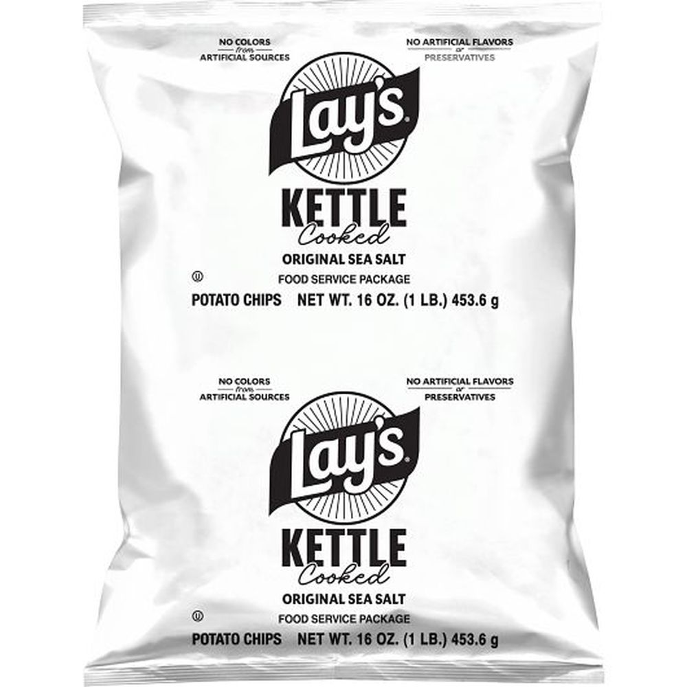 Lay's Regular Kettle Potato Chips, 1 Pound -- 8 Per Case