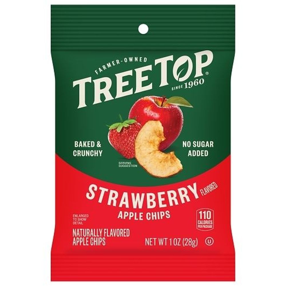 Tree Top Dried Strawberry Flavor Apple Chips, 1 Ounce -- 24 Per Case