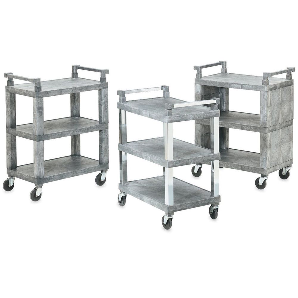 Vollrath Gray Plastic Enclosed Utility Cart, 30.5 X 18.5 X 39 Inch