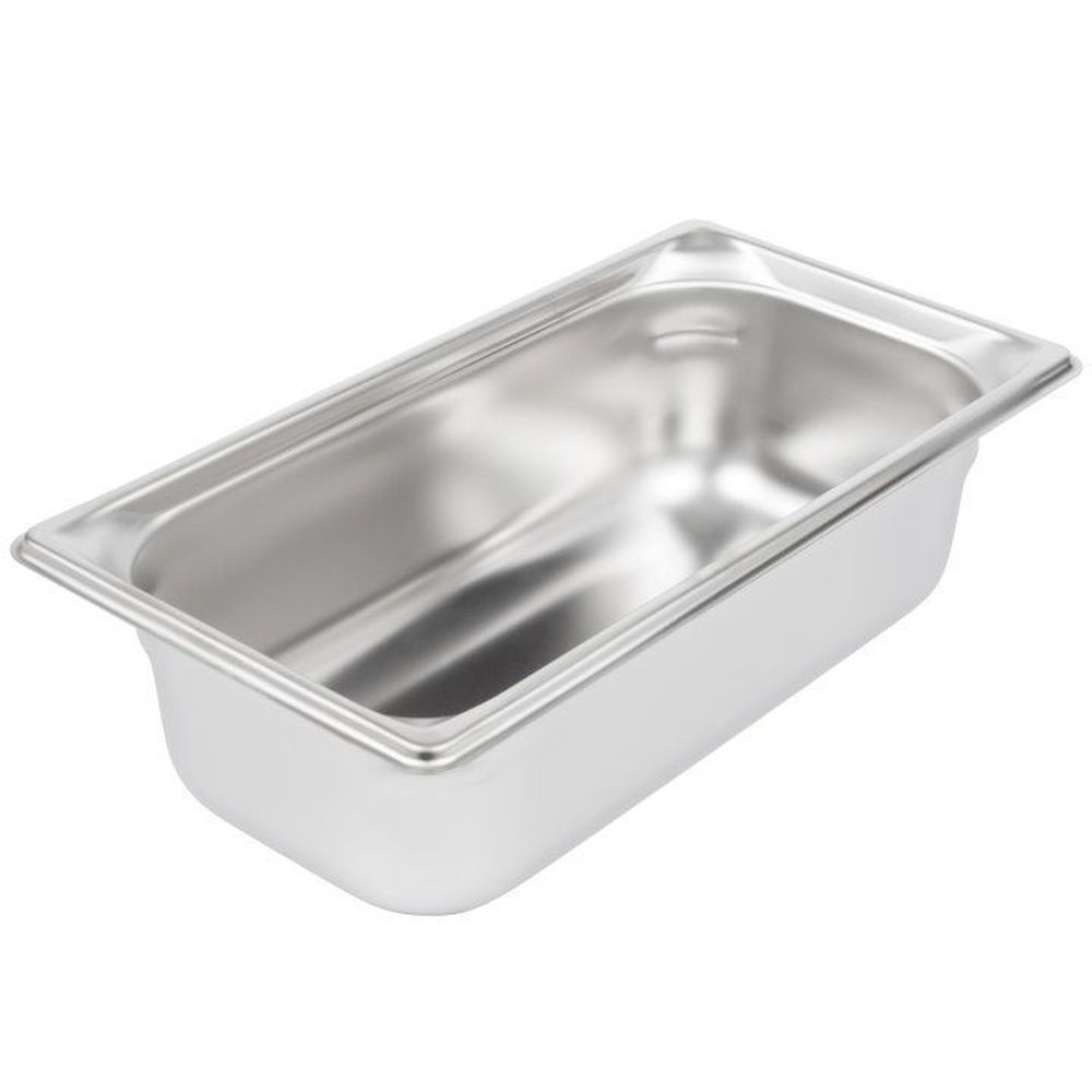 Vollrath Super Pan 3 Stainless Steel Third Size Steam Table Pan, 12.765 X 6.866 X 3.937 Inch