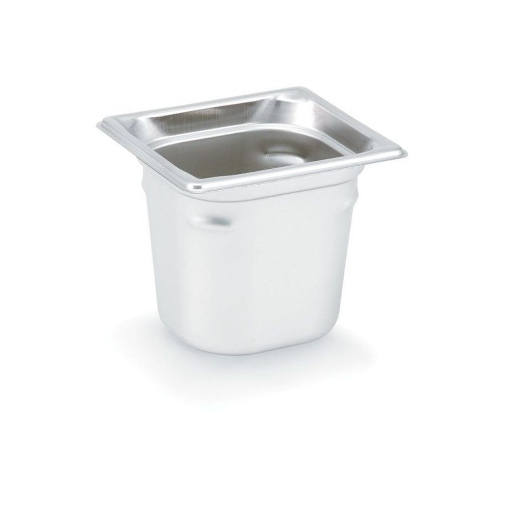 Vollrath Super Pan 3 Stainless Steel 1.2 Liter Sixth Size Steam Table Pan, 6 15/16 X 6 3/8 Inch