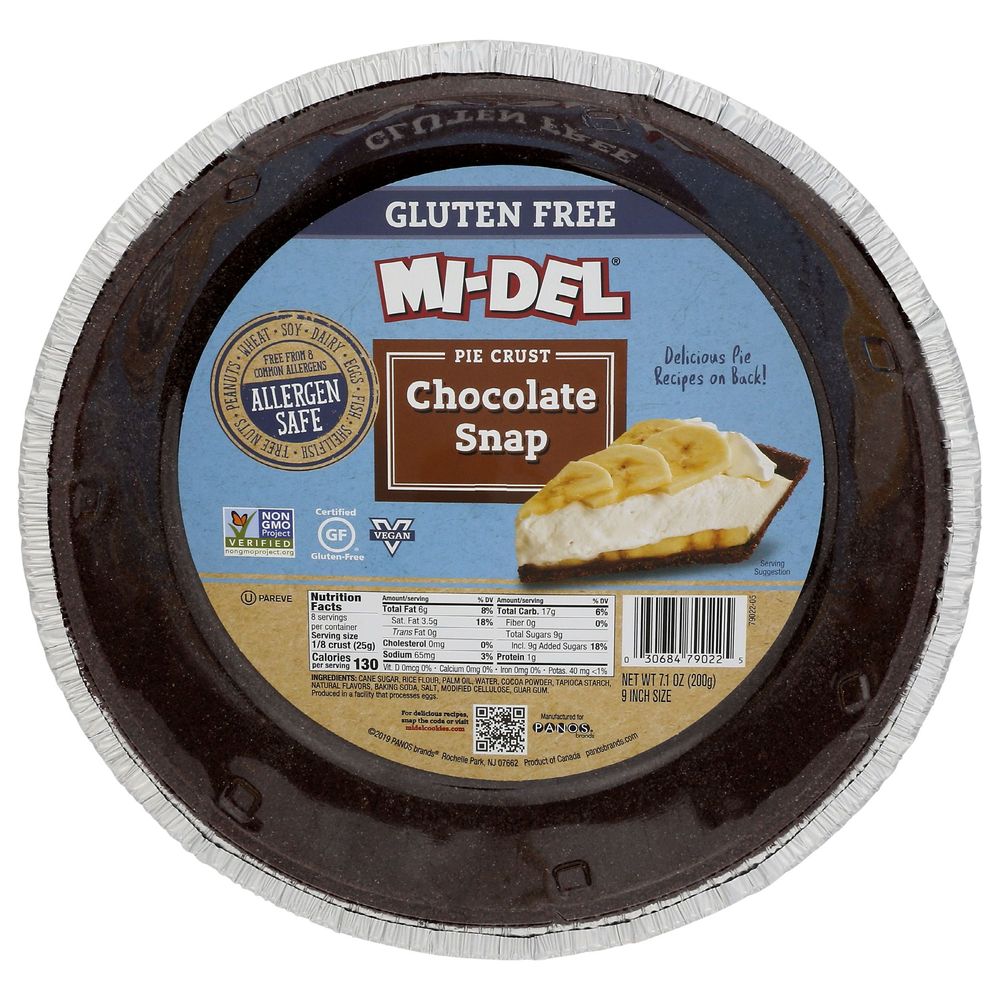 Mi-del Gluten Free Chocolate Snap Pie Crust, 7.1 Ounce -- 12 Per Case
