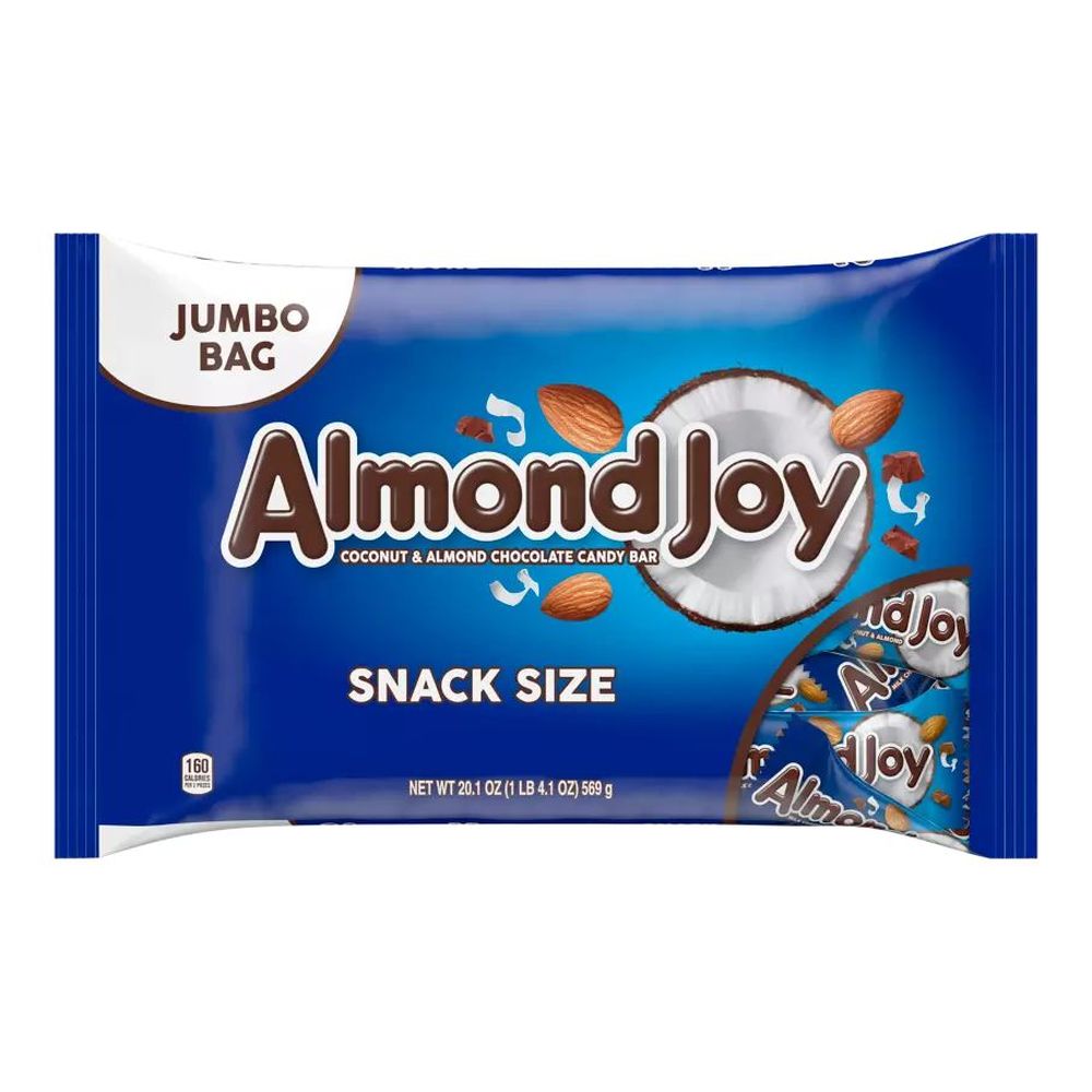 Almond Joy Coconut And Almond Chocolate Snack Size Candy Bar - Jumbo Laydown Bag, 20.1 Ounce -- 12 Per Case