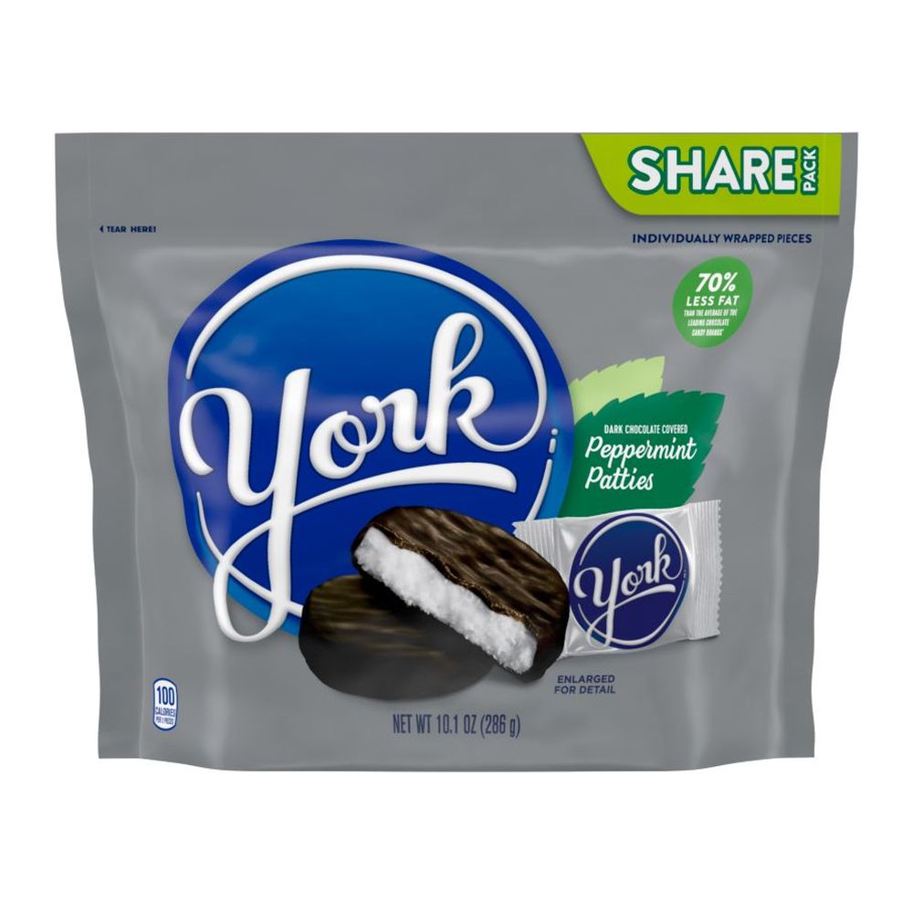 York Dark Chocolate Covered Peppermint Patties - Share Pack Stand Up Bag, 10.1 Ounce -- 12 Per Case