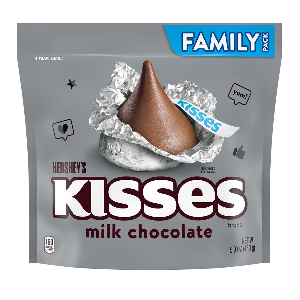 Hershey's Kisses Milk Chocolate Candy - Family Pack, 15.9 Ounce -- 16 Per Case
