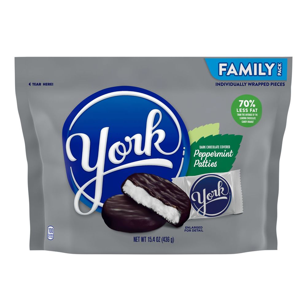 York Dark Chocolate Covered Peppermint Patties Candy, 15.4 Ounce -- 8 Per Case