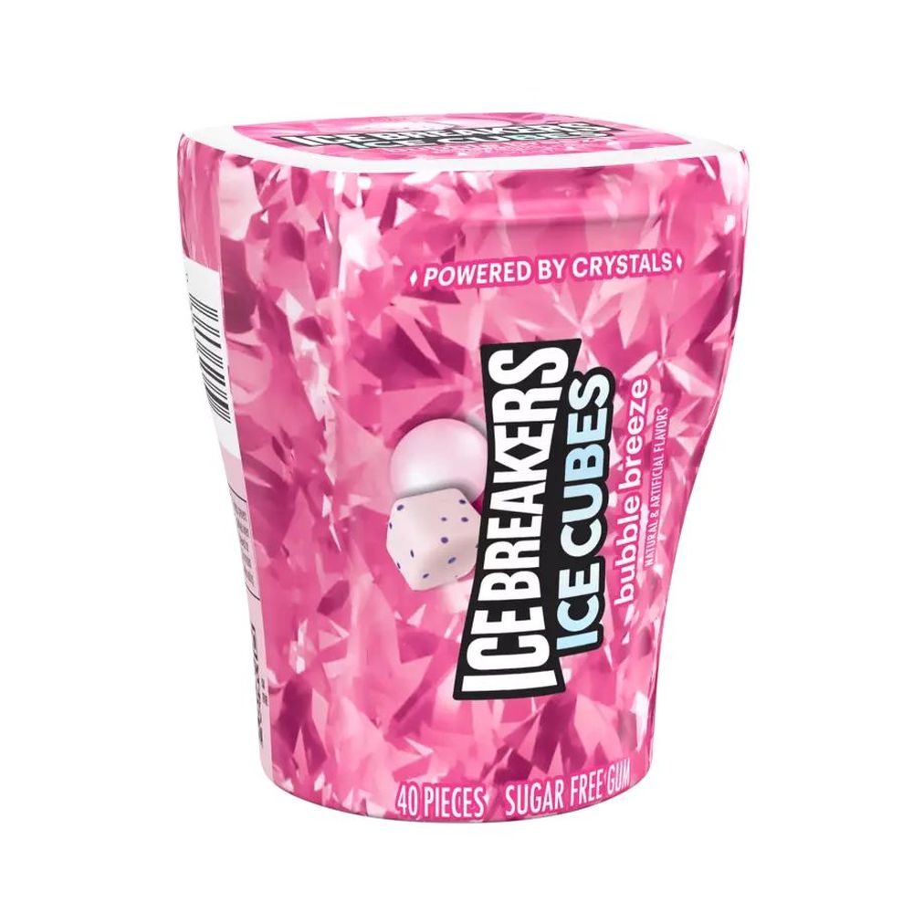 Ice Breakers Ice Cubes Bubble Breeze Flavored Sugar Free Gum - Bottle Pack, 3.24 Ounce -- 32 Per Case