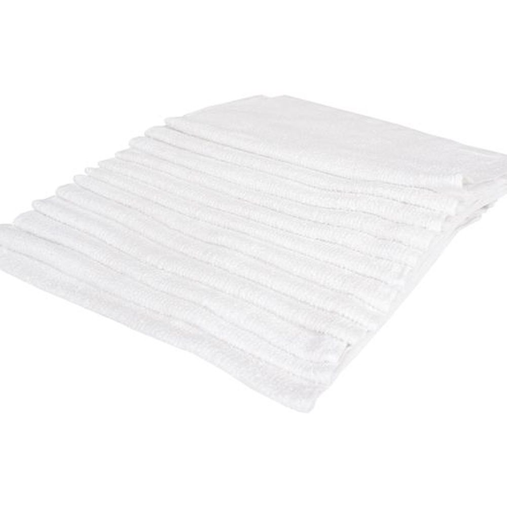 Ritz 16 X 19 Inch White Ribbed Terry Bar Towel, 12 Count