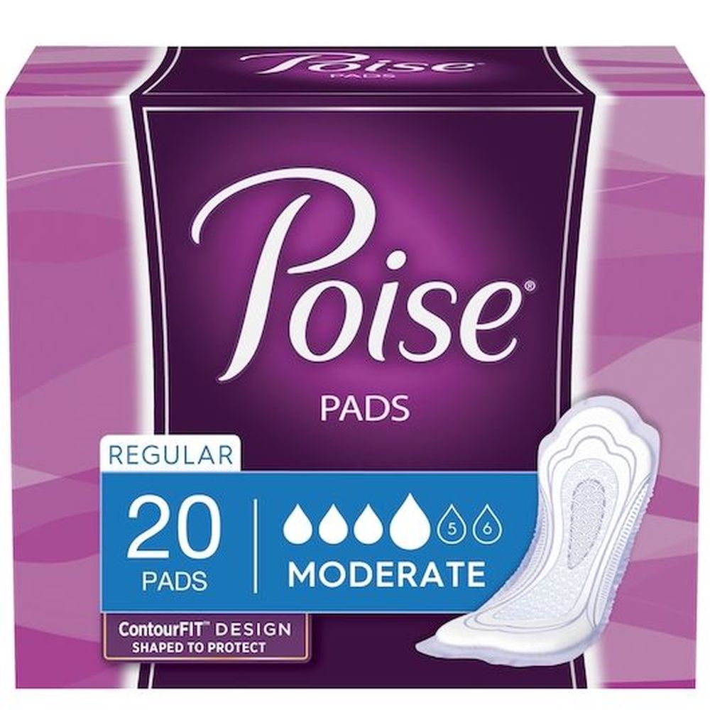 Poise Regular Absorbent Pad, 20 Count -- 6 Per Case