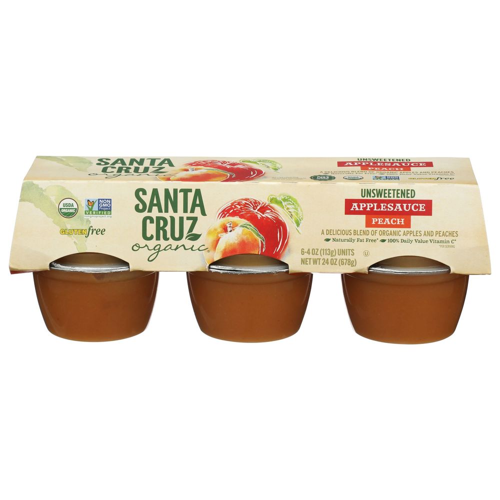 Santa Cruz Organic Apple Peach Sauce, 4 Ounce -- 72 Per Case