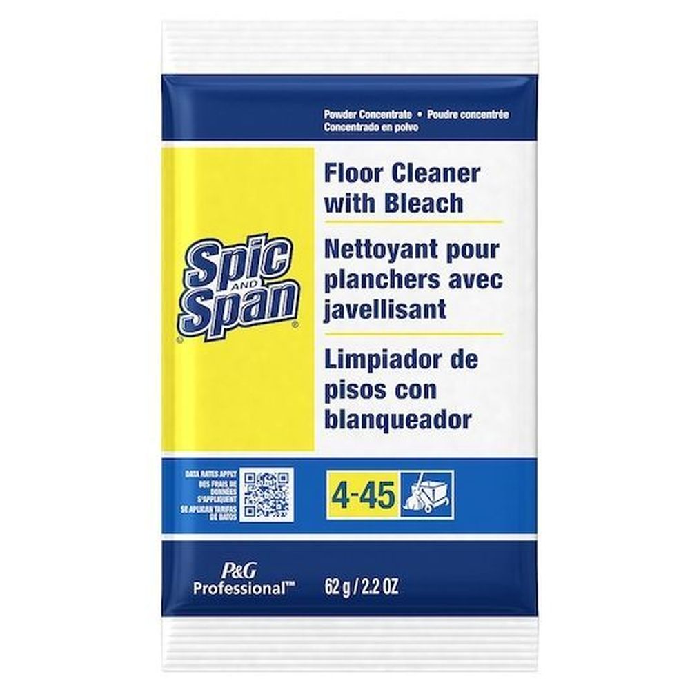 Spic And Span Professional Floor Cleaner Concentrate With Bleach Powder, 2.2 Ounce -- 45 Per Case
