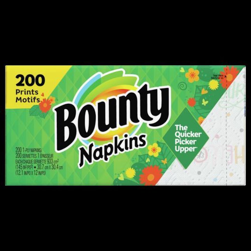 Bounty White Print Paper Napkin, 200 Count -- 8 Per Case