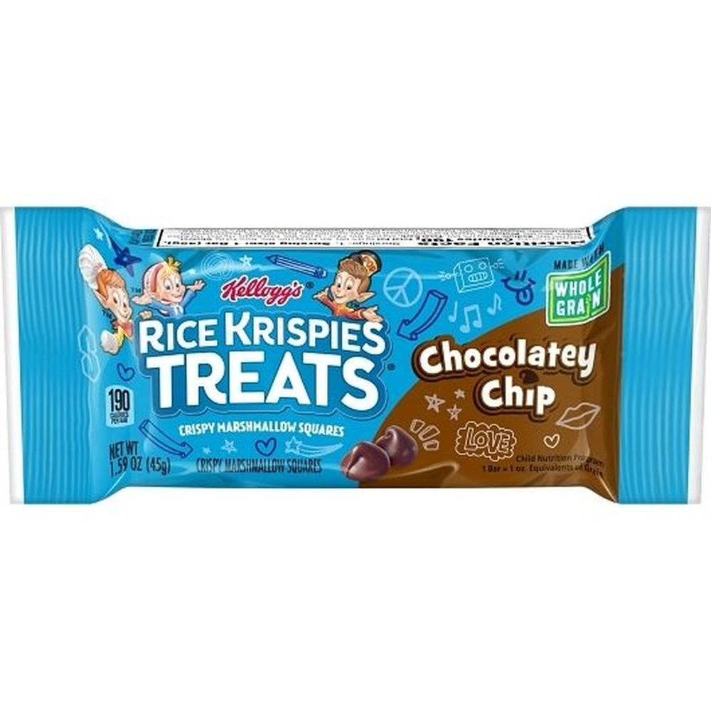Rice Krispies Treats Whole Grain Chocolatey Chip Crispy Marshmallow Squares, 1.59 Ounce -- 80 Per Case
