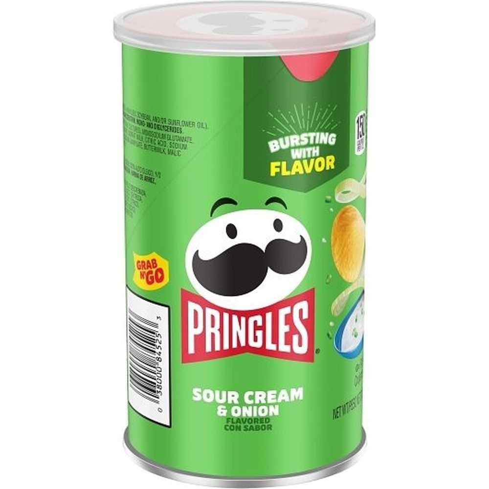 Pringles Grab And Go Sour Cream And Onion Potato Crisps, 2.5 Ounce -- 12 Per Case