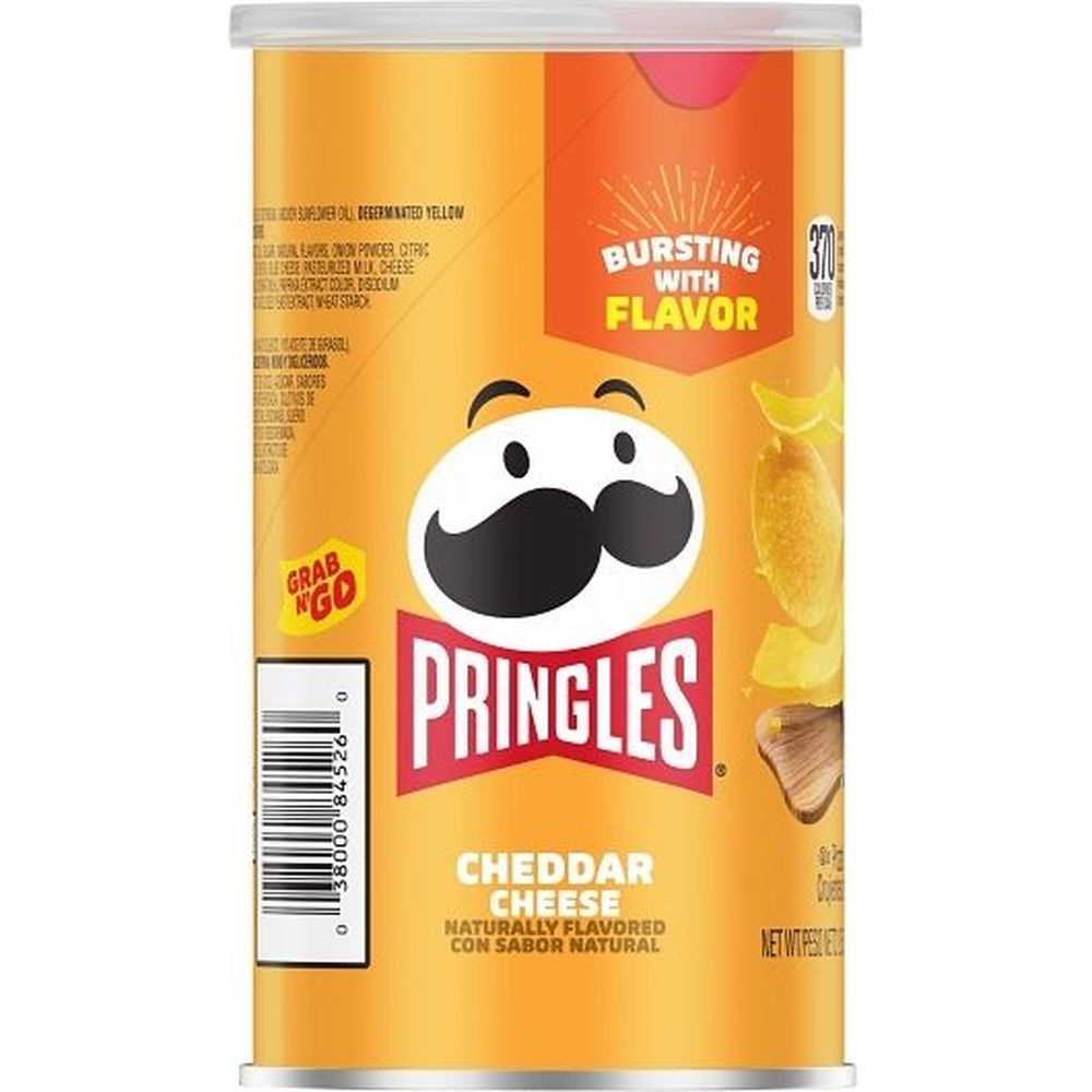 Pringles Grab And Go Cheddar Cheese Potato Crisps, 2.5 Ounce -- 12 Per Case