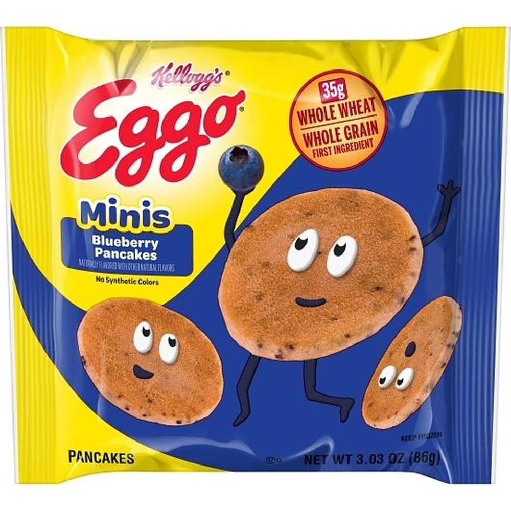 Eggo Minis Blueberry Flavored Pancake, 3.03 Ounce -- 72 Per Case