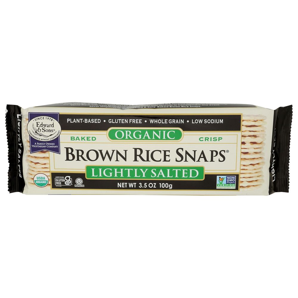 Edward & Sons Organic Lightly Salted Brown Rice Snaps, 3.5 Ounce -- 12 Per Case