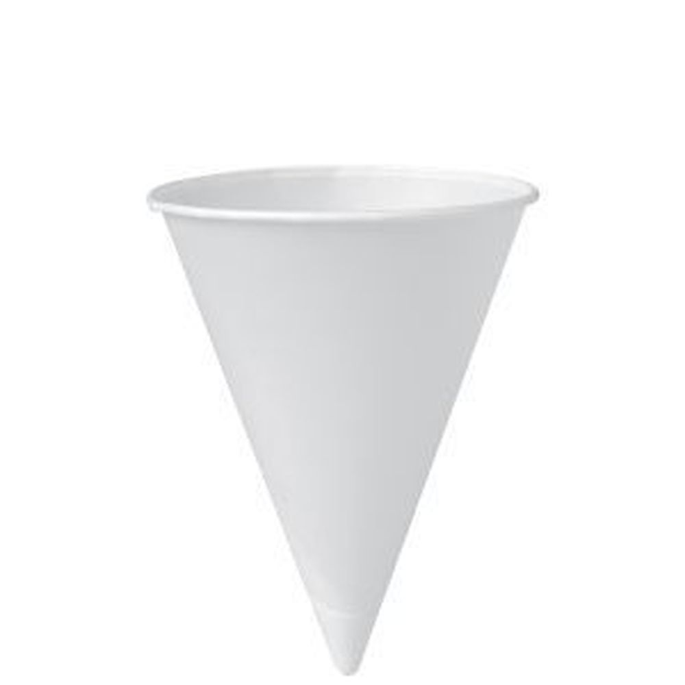 Solo White Treated Paper Compostable Cone Water Cup, 6 Ounce Capacity -- 5000 Per Case