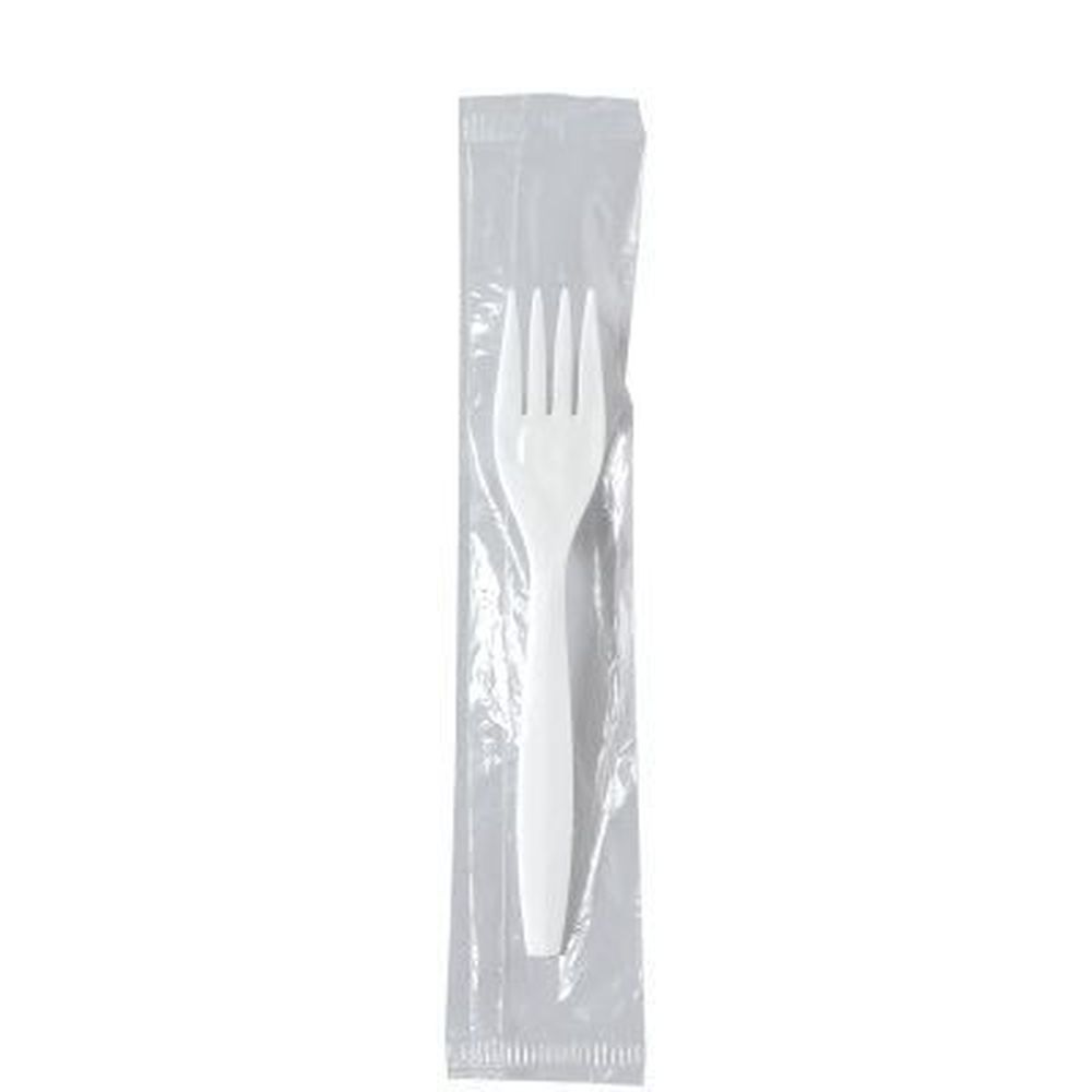 Solo Regal White Medium Weight Polypropylene Individually Wrapped Fork, 6.1 X 2.2 Inch -- 1000 Per Case