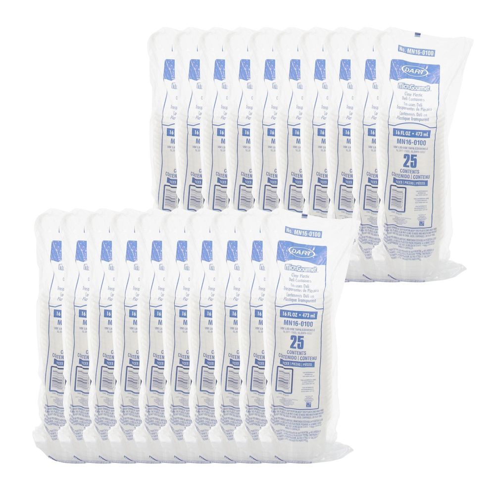 MicroGourmet Polypropylene Contact Clear Deli Container 16 Ounce