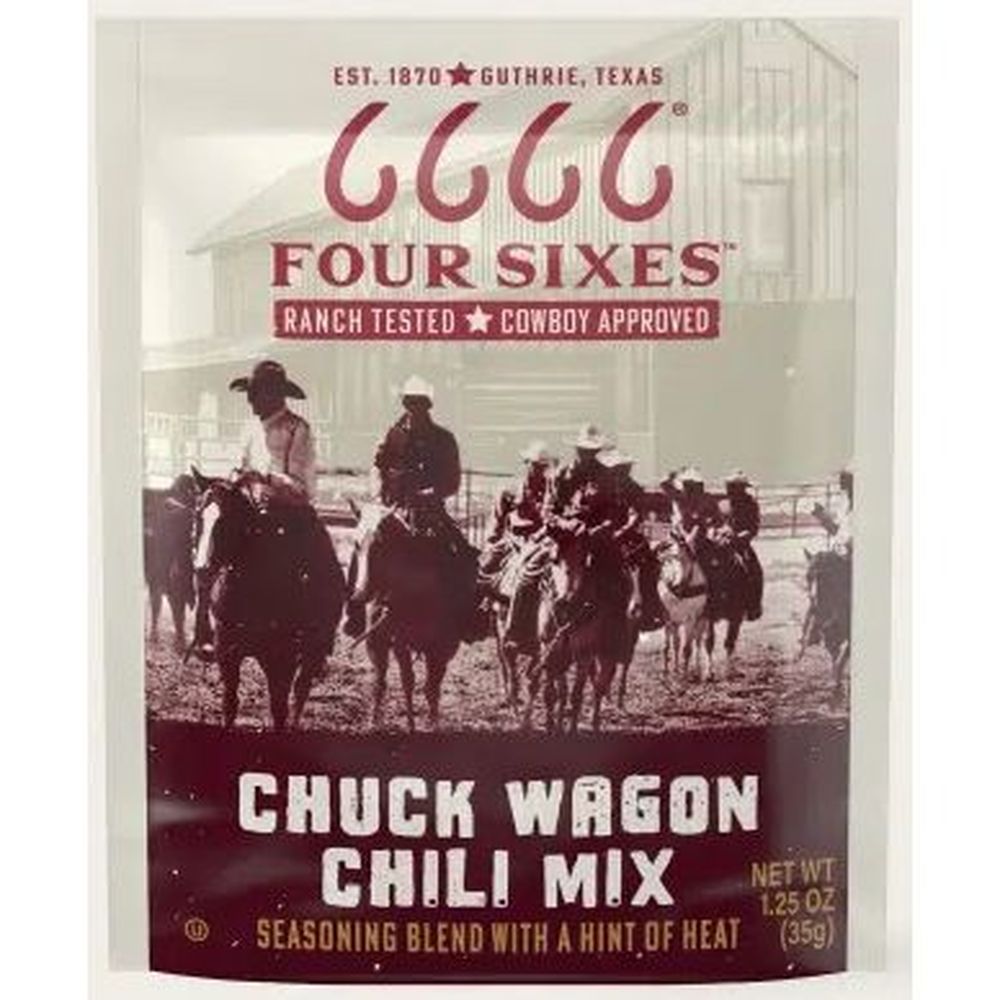 Four Sixes Ranch Chuck Wagon Chili Mix Seasoning, 1.25 Ounce -- 12 Per Case