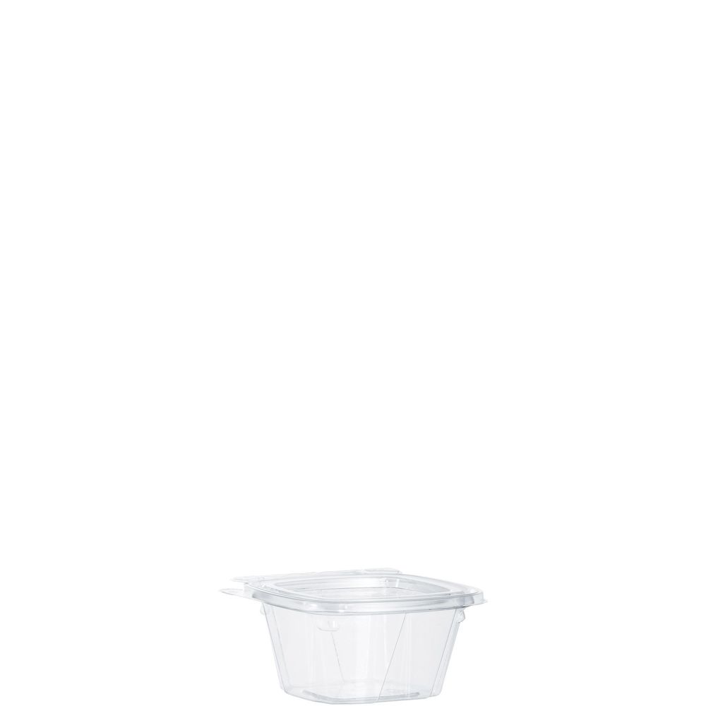 Clearpac Safeseal Pet Plastic Tamper-evident/resistant Clear Hinged Container With Flat Lid, 6 Ounce Capacity -- 400 Per Case