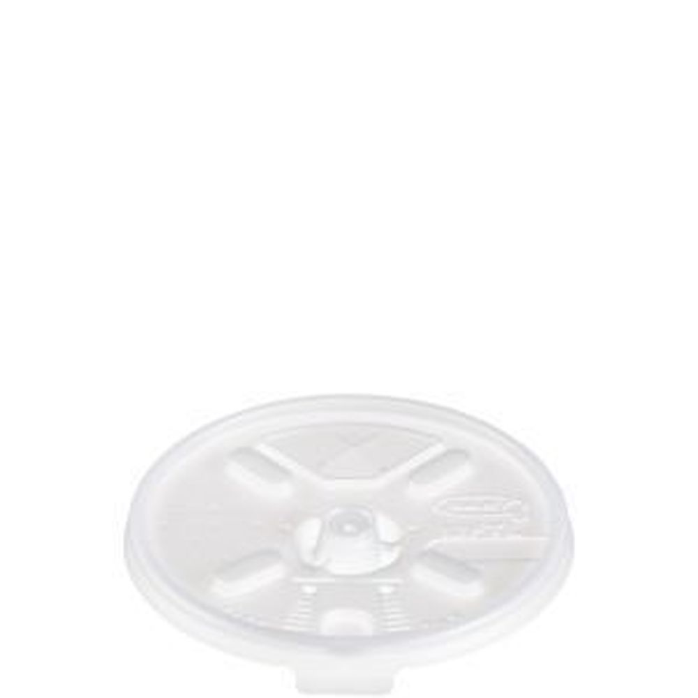 Translucent HIPS Plastic Straw-Slotted Lid with Lift n’ Lock for 6 to 12 Ounce Foam Cup