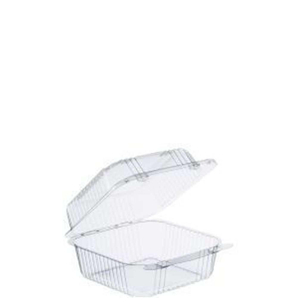 Staylock Clear Hinged Square Container, 6 1/8 X 6 1/2 X 3 1/4 Inch -- 500 Per Case