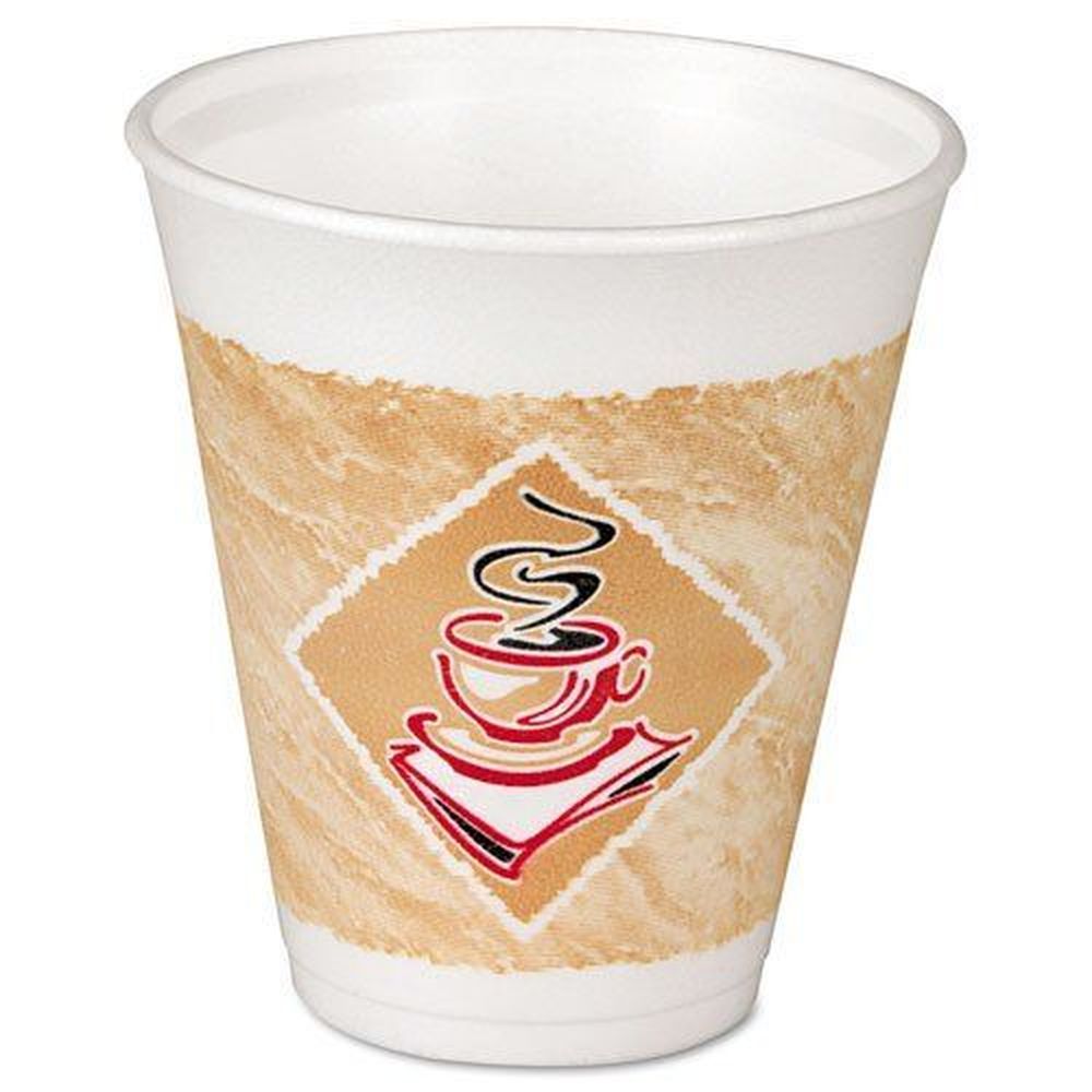 Dart White Eps Foam Cup With Green Cafe G Design, 16 Ounce Capacity -- 1000 Per Case