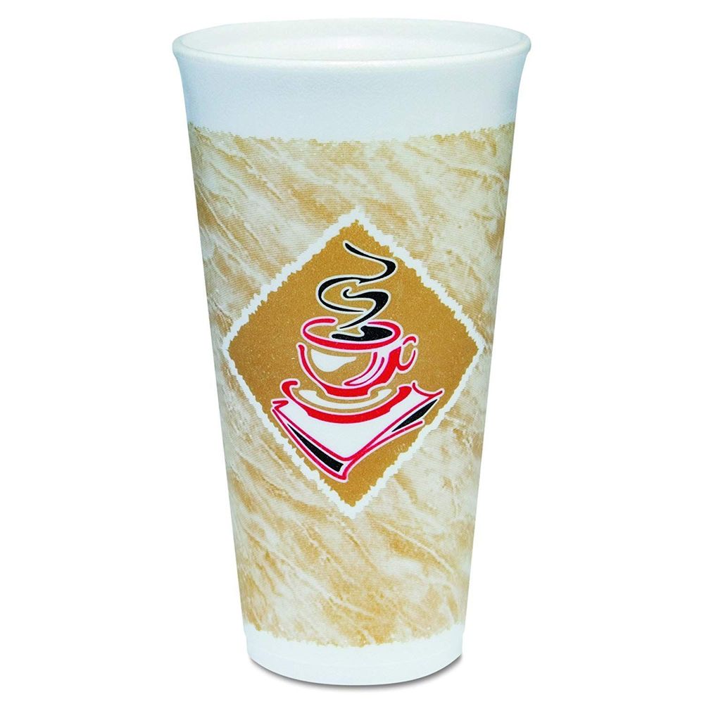 Dart White Eps Foam Cup With Red Cafe G Design, 20 Ounce Capacity -- 500 Per Case
