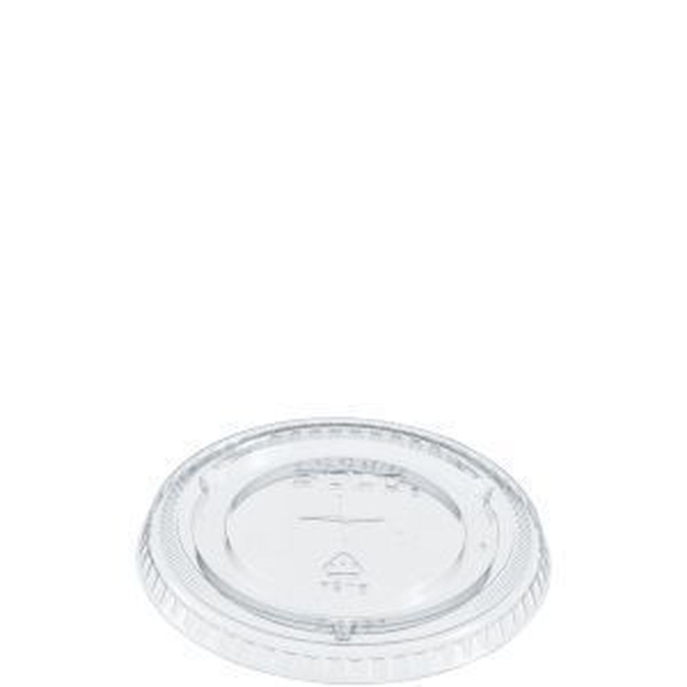 Clear Flat Lid with Straw Slot for Y12S and Y14 Cold Cup