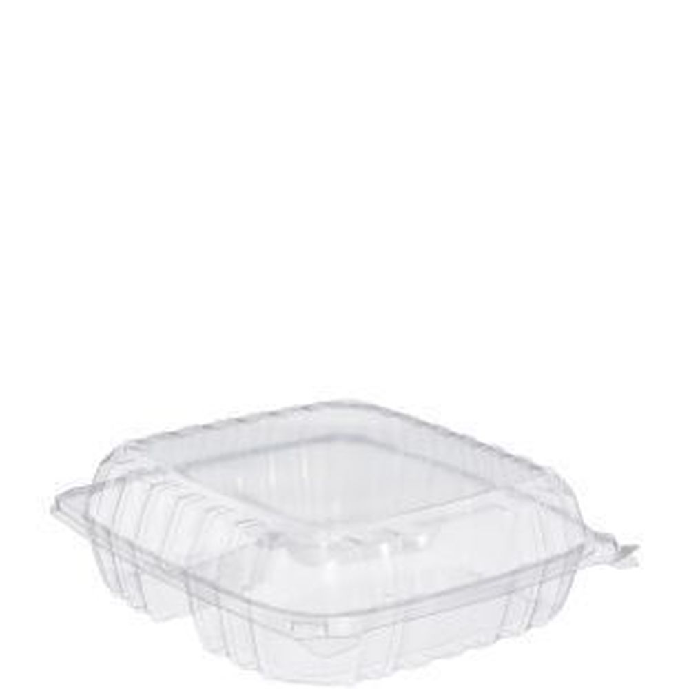 Clearseal Clear Large Ops 3-compartment Hinged Container, 9 1/2 X 9 1/2 X 3 1/4 Inch -- 200 Per Case