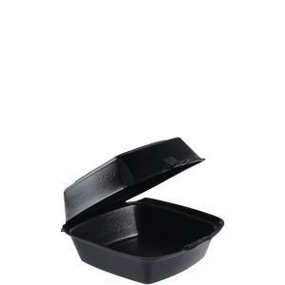 XPS Black Large Foam Hinged Sandwich Container